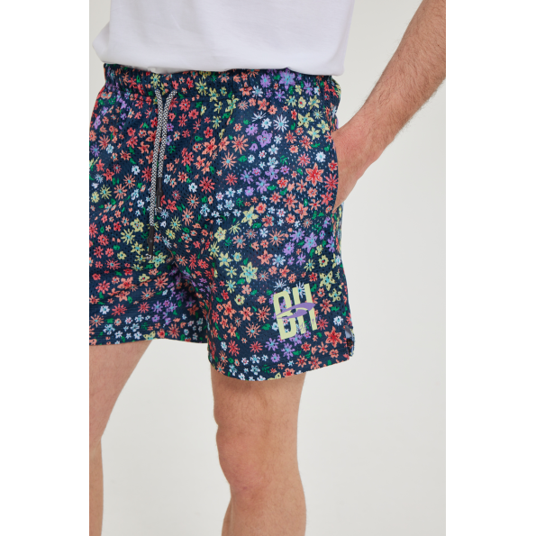 Ανδρικό σορτς BLUE HUNTER 23001320408 FLORAL NAVY μπλε Ανδρικά