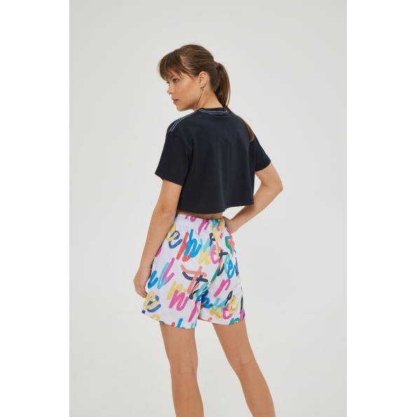 Γυναικείο cropped top BLUE HUNTER 23002010501 JOYFULL μαύρο Γυναικεία