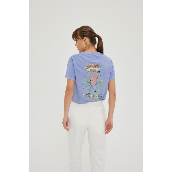 Unisex t-shirt BLUE HUNTER 23003011224 OCTOPUS μοβ Ανδρικά