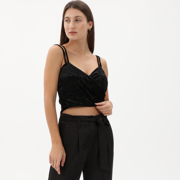 Γυναικείο cropped top ATTRATTIVO 92688389 μαύρο