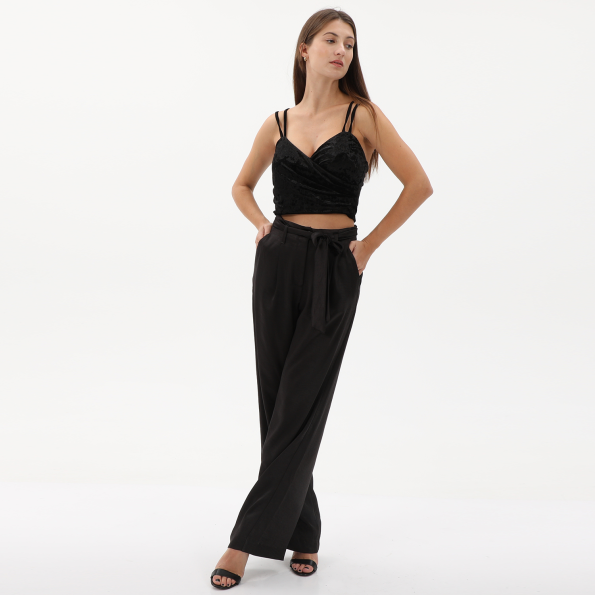 Γυναικείο cropped top ATTRATTIVO 92688389 μαύρο Γυναικεία