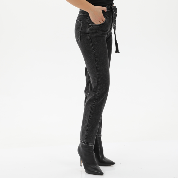 Γυναικείο moms fit jean παντελόνι ATTRATTIVO 9912316 μαύρο Γυναικεία