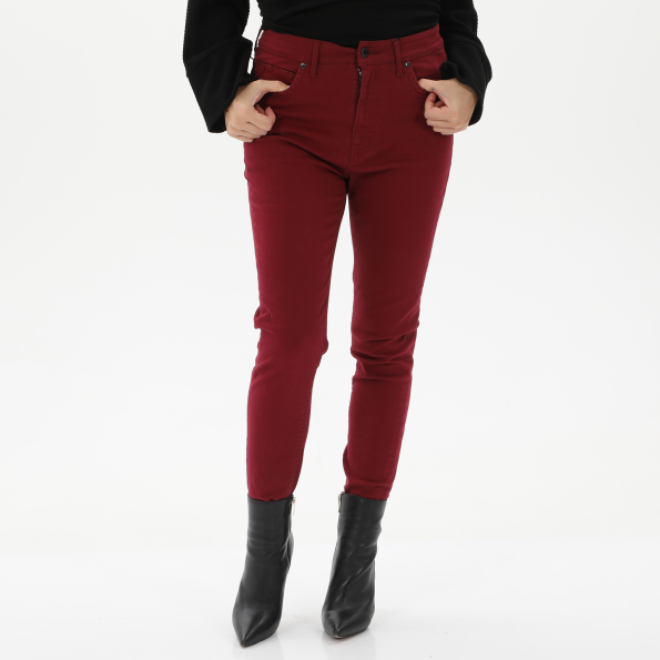 Γυναικείο skinny παντελόνι ATTRATTIVO 9914907C μπορντό