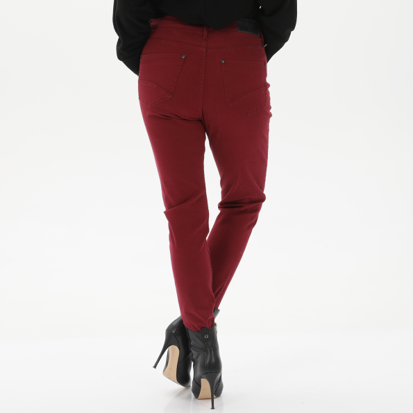 Γυναικείο skinny παντελόνι ATTRATTIVO 9914907C μπορντό Γυναικεία