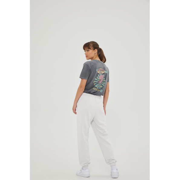Unisex basic παντελόνι BLUE HUNTER 23003120117 U STYLER TERRY λευκό Ανδρικά