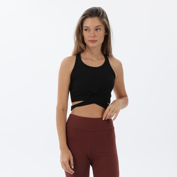 Γυναικείο αθλητικό cropped top BODYTALK 1212-902020 μαύρο