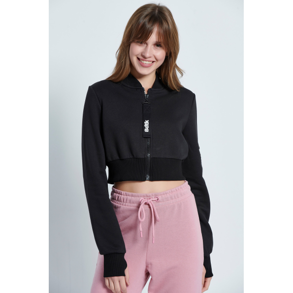 Γυναικεία cropped ζακέτα BODYTALK  1212-903022 μαύρη
