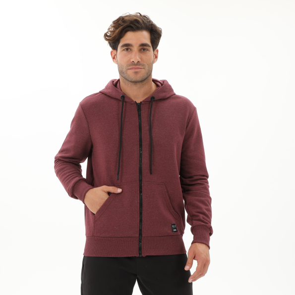 Ανδρική φούτερ ζακέτα BODYTALK 1222-957022 μπορντό
