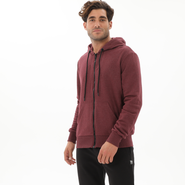 Ανδρική φούτερ ζακέτα BODYTALK 1222-957022 μπορντό Ανδρικά