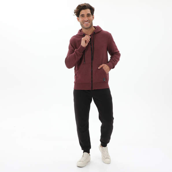Ανδρική φούτερ ζακέτα BODYTALK 1222-957022 μπορντό Ανδρικά