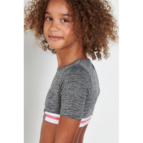 Παιδική κοντομάνικη cropped μπλούζα BODYTALK 1212-708020 γκρι Παιδικά