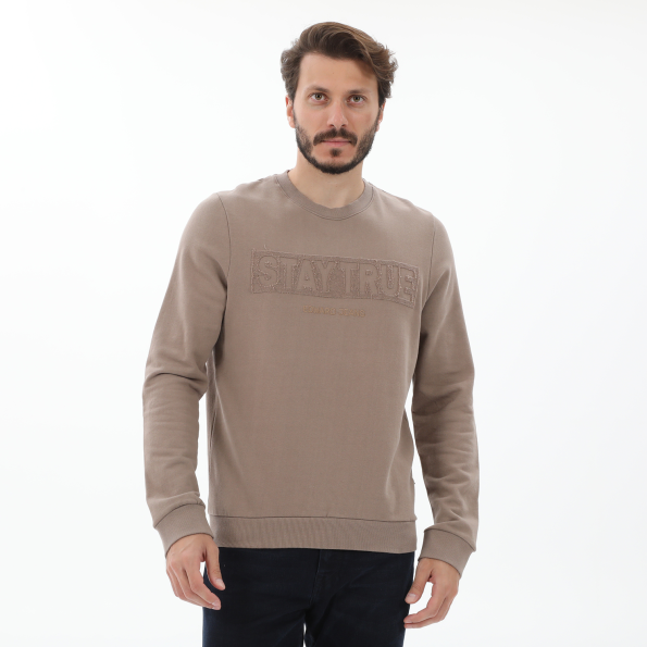 Ανδρική φούτερ μπλούζα EDWARD JEANS MP-N-FLS-W21-004 SIDES μπεζ