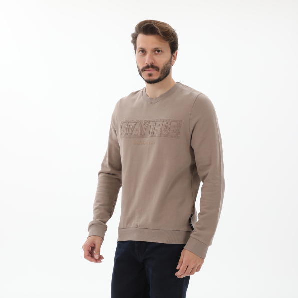 Ανδρική φούτερ μπλούζα EDWARD JEANS MP-N-FLS-W21-004 SIDES μπεζ Ανδρικά