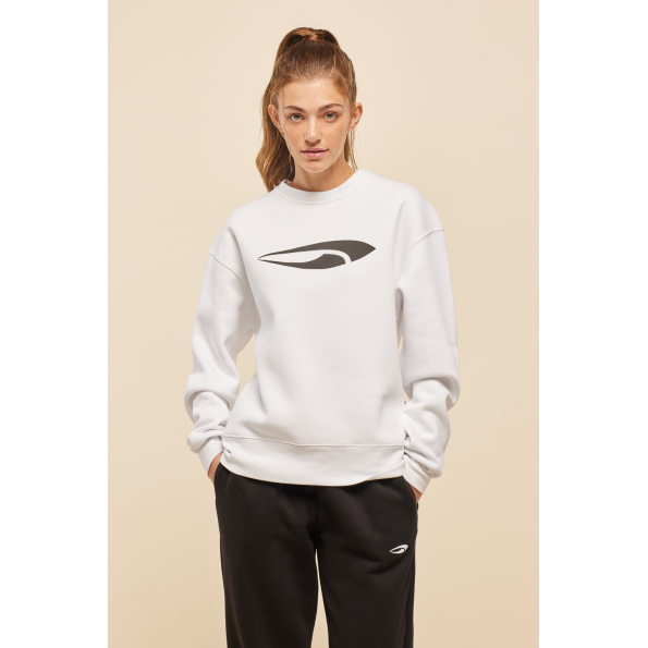 Unisex φούτερ BLUE HUNTER 24113110102 CREW CHARACTER λευκό