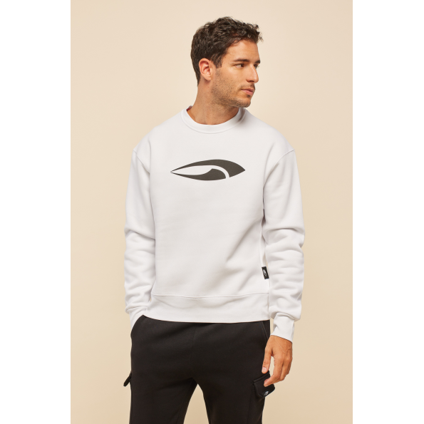 Unisex φούτερ BLUE HUNTER 24113110102 CREW CHARACTER λευκό Γυναικεία