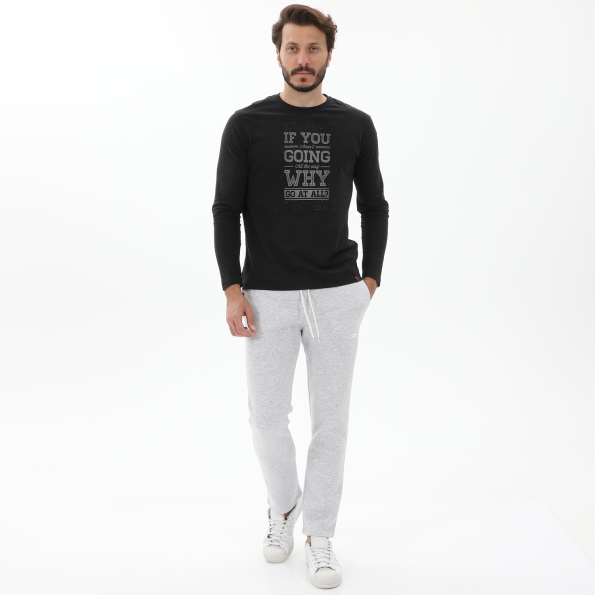 Ανδρικό παντελόνι φόρμας BLUE HUNTER 23111130104 JOGGER STRAIGHT γκρι Ανδρικά
