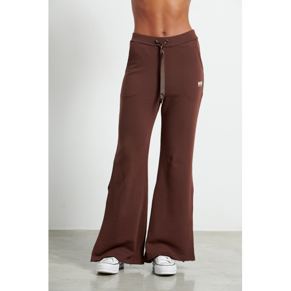 Γυναικείο φαρδύ παντελόνι φόρμας BODYTALK 1222-904100 LESSISMOREW καφέ