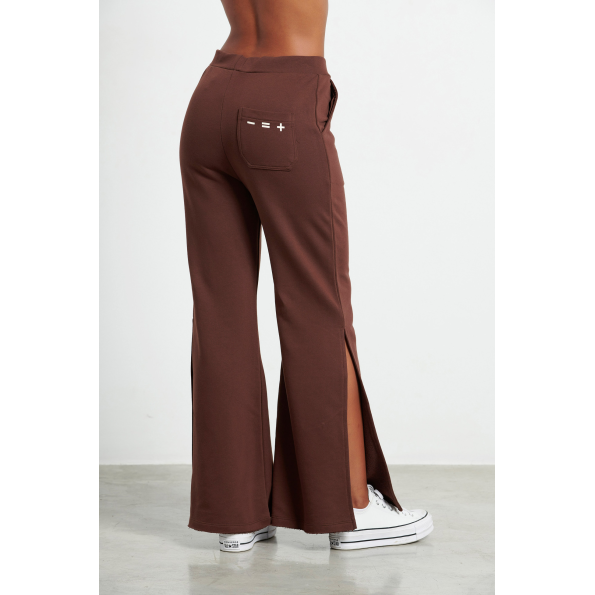 Γυναικείο φαρδύ παντελόνι φόρμας BODYTALK 1222-904100 LESSISMOREW καφέ Γυναικεία