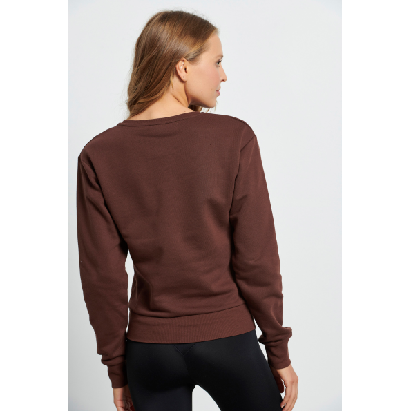 Γυναικεία cropped φούτερ μπλούζα BODYTALK 1222-904126 καφέ Γυναικεία