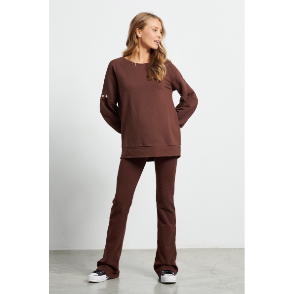 Γυναικεία φούτερ μπλούζα BODYTALK 1222-904226 καφέ Γυναικεία
