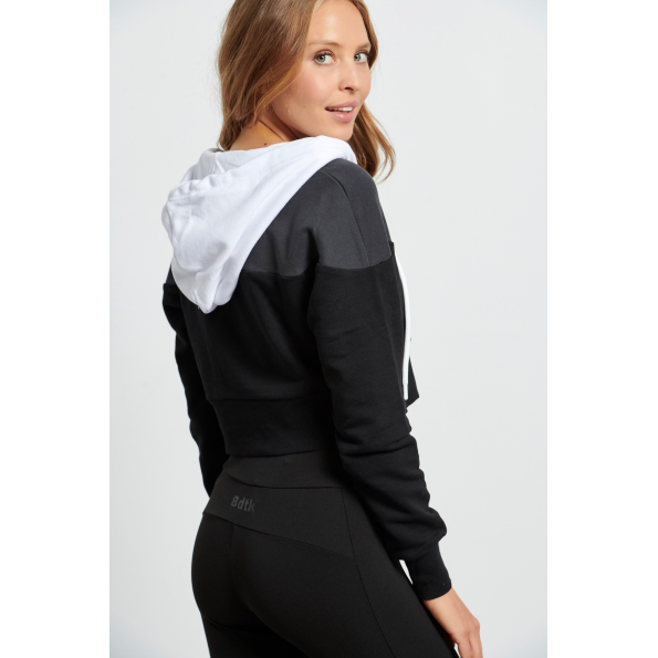 Γυναικεία cropped μπλούζα BODYTALK 1222-905625 μαύρο γκρι Γυναικεία
