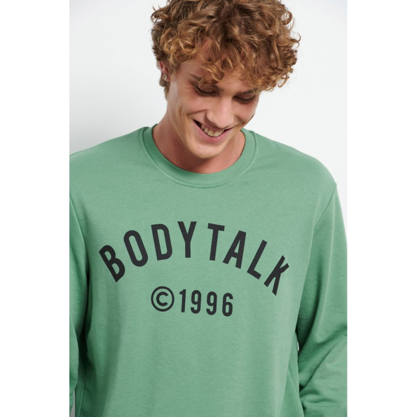 Ανδρική φούτερ μπλούζα BODYTALK 1222-951126 πράσινη