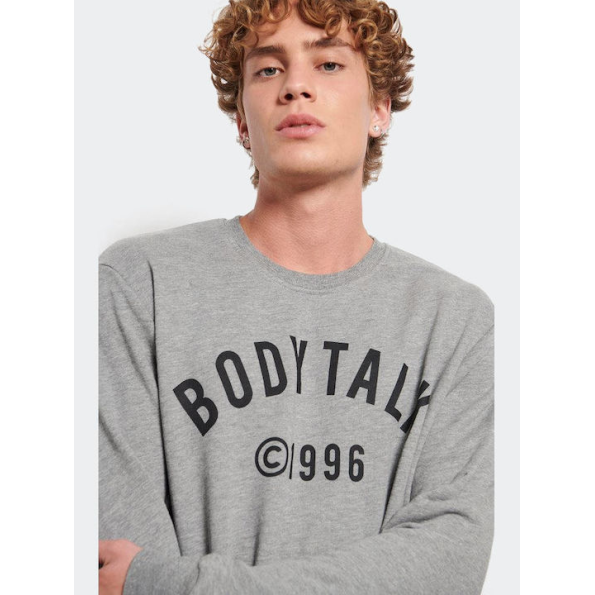 Ανδρική φούτερ μπλούζα BODYTALK 1222-951126 γκρι Ανδρικά