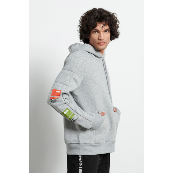 Ανδρική μπλούζα φούτερ BODYTALK 1222-955825 γκρι Ανδρικά