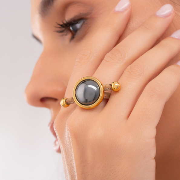 Γυναικείο δαχτυλίδι APOXYLO 9086 HEMATITE