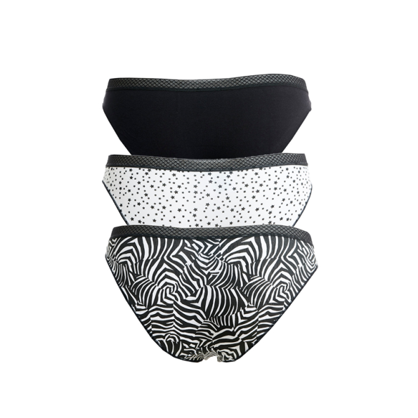 Γυναικεία εσώρουχα slip σετ των 3 SUGARFREE 20712060 ασπρόμαυρα Γυναικεία