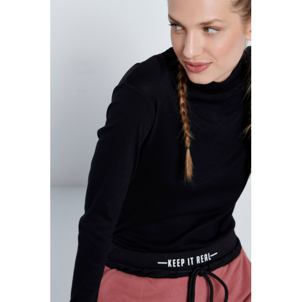 Γυναικεία μπλούζα ζιβάγκο BODYTALK 1212-909226 μαύρη Γυναικεία