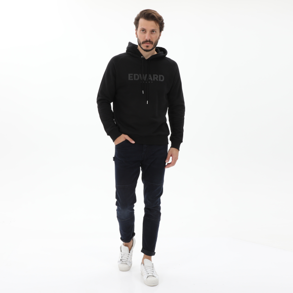 Ανδρική φούτερ μπλούζα EDWARD JEANS MP-N-FLS-W22-024 JUDSON μαύρη Ανδρικά