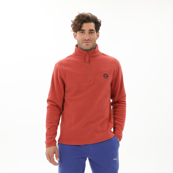 Ανδρική fleece μπλούζα BATTERY  07232002 κόκκινη
