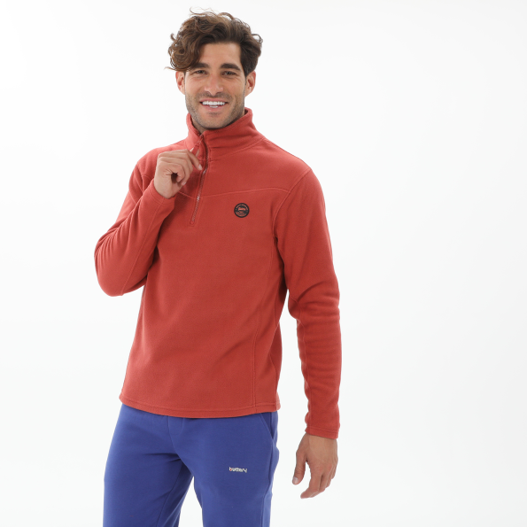 Ανδρική fleece μπλούζα BATTERY  07232002 κόκκινη Ανδρικά