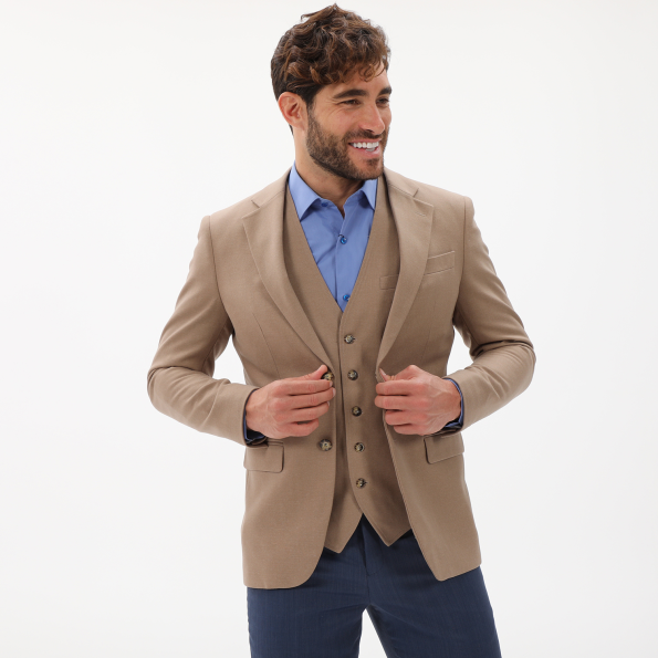 Ανδρικό σακάκι κοστουμιού MARTIN & CO 223-21-6436 SLIM BLAZER καφέ καμηλό