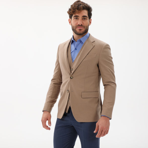 Ανδρικό σακάκι κοστουμιού MARTIN & CO 223-21-6436 SLIM BLAZER καφέ καμηλό Ανδρικά