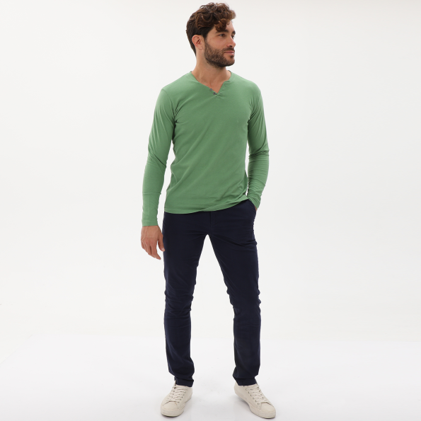 Ανδρικό chino comfort παντελόνι MARTIN & CO 223-32-6514 μπλε ναυτικό