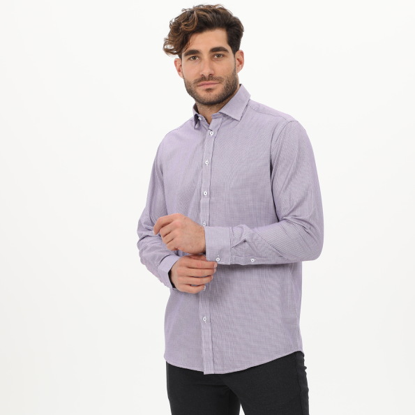 Ανδρικό πουκάμισο MARTIN & CO  223-52-1640 COMFORT FIT μοβ Ανδρικά