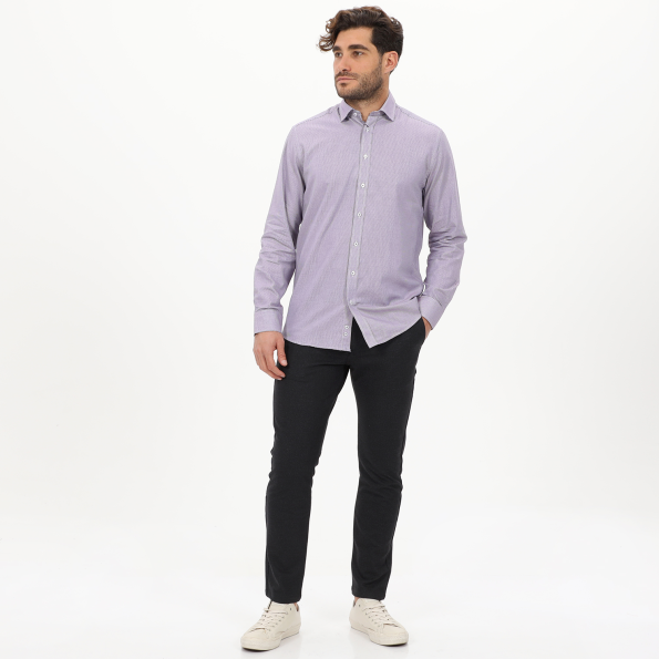 Ανδρικό πουκάμισο MARTIN & CO  223-52-1640 COMFORT FIT μοβ Ανδρικά