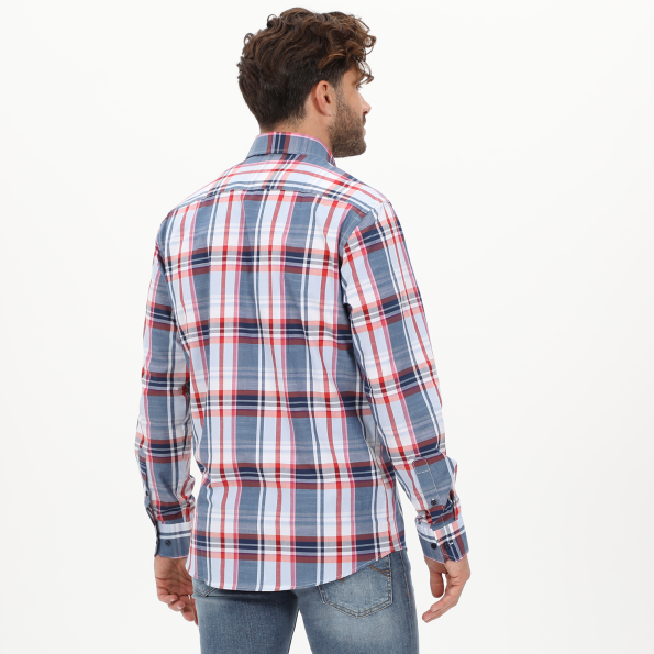Ανδρικό πουκάμισο MARTIN & CO  223-52-1670 COMFORT FIT λευκό μπλε Ανδρικά