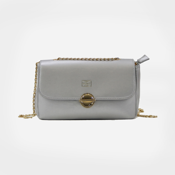 Γυναικεία τσάντα ώμου VQF POLO LINE 2115 HANDBAG ασημί