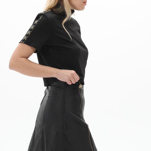 Γυναικεία cropped μπλούζα KENDALLKYLIE KKW.2W1.016.014 DETAILED μαύρη Γυναικεία