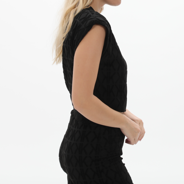 Γυναικείο cropped top KENDALLKYLIE KKW.2W1.016.049 COMBO μαύρο Γυναικεία