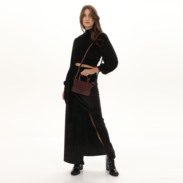 Γυναικεία μακριά φούστα KENDALLKYLIE KKW.2W1.050.008 SLIT μαύρη Γυναικεία