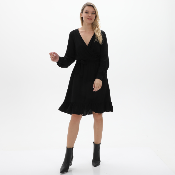 Γυναικείο mini φόρεμα KENDALLKYLIE KKW.2W0.030.004 K&K W DRAPPED RUFFLE μαύρο