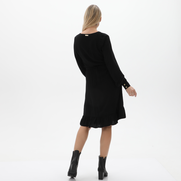 Γυναικείο mini φόρεμα KENDALLKYLIE KKW.2W0.030.004 K&K W DRAPPED RUFFLE μαύρο Γυναικεία