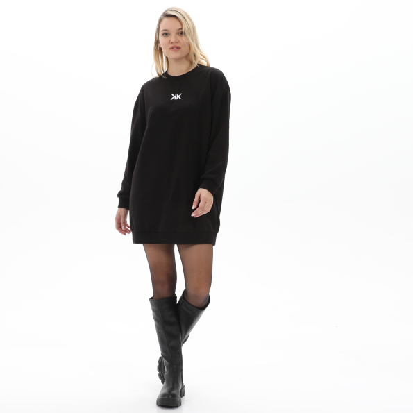 Γυναικείο mini φούτερ φόρεμα KENDALLKYLIE KKW.2W0.030.006 OVERSIZED μαύρο