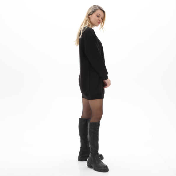 Γυναικείο mini φούτερ φόρεμα KENDALLKYLIE KKW.2W0.030.006 OVERSIZED μαύρο Γυναικεία