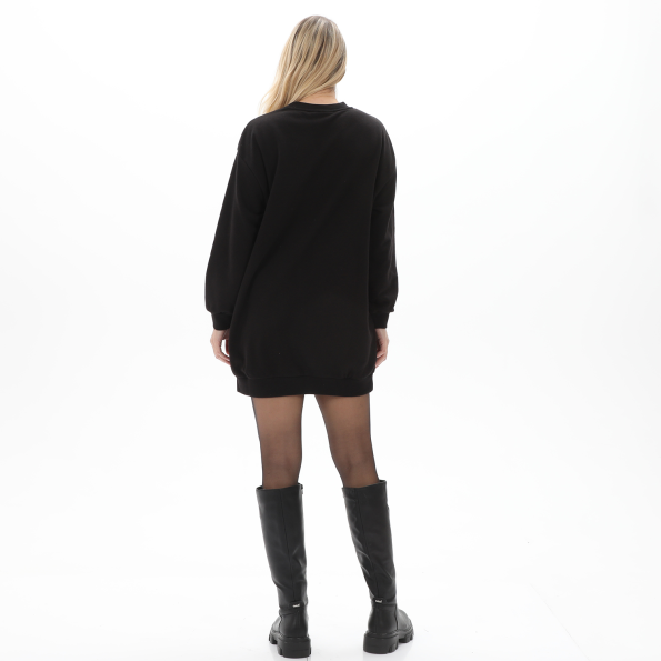 Γυναικείο mini φούτερ φόρεμα KENDALLKYLIE KKW.2W0.030.006 OVERSIZED μαύρο Γυναικεία