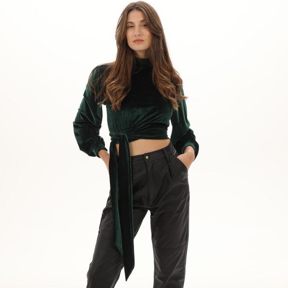 Γυναικείο μακρυμάνικο τοπ KENDALLKYLIE KKW.2W0.040.006 πράσινο